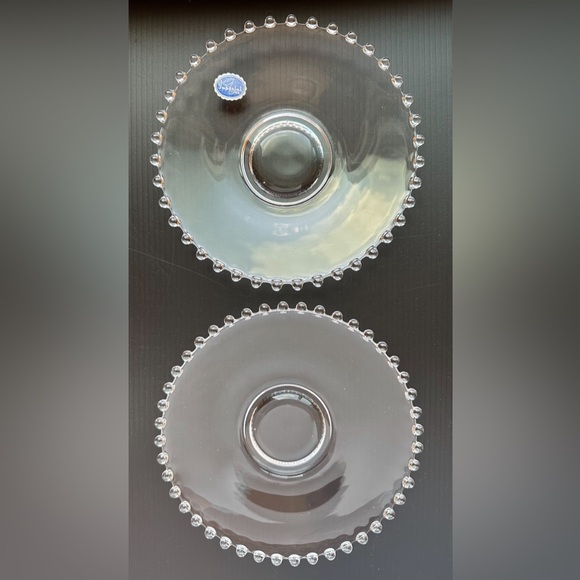 VTG Candlewick Clear Beaded Glass 7” Salad or Under Plates Small Center - Picture 4 of 4